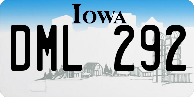 IA license plate DML292