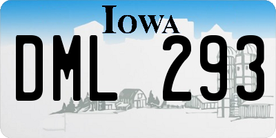 IA license plate DML293