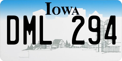 IA license plate DML294