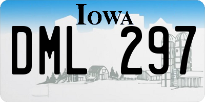 IA license plate DML297