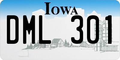 IA license plate DML301