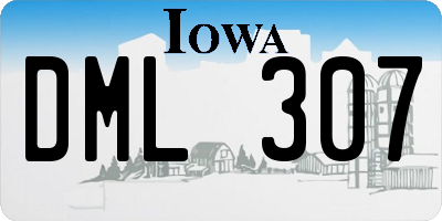 IA license plate DML307