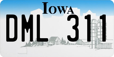 IA license plate DML311