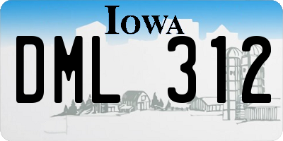 IA license plate DML312