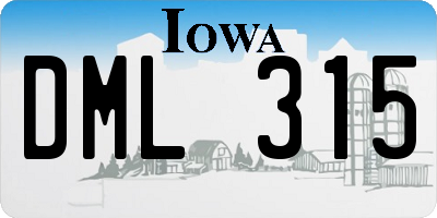 IA license plate DML315