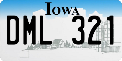 IA license plate DML321