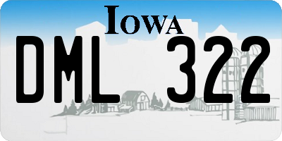 IA license plate DML322