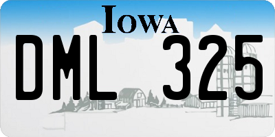 IA license plate DML325