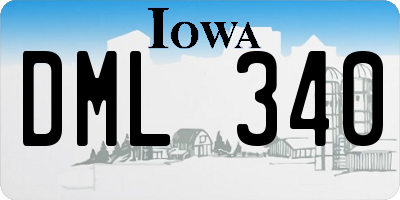 IA license plate DML340