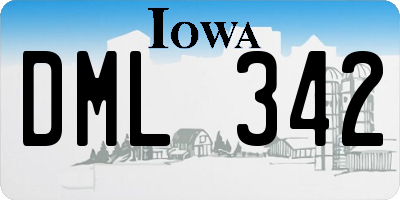 IA license plate DML342