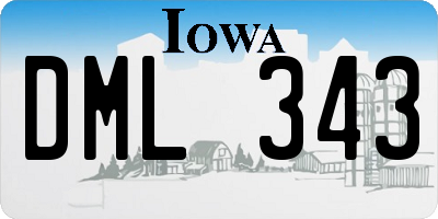 IA license plate DML343