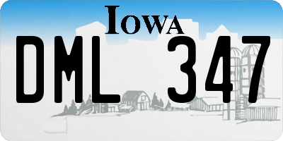IA license plate DML347