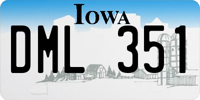 IA license plate DML351