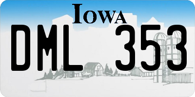 IA license plate DML353