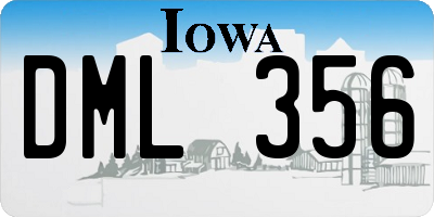IA license plate DML356