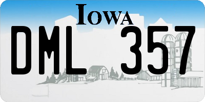 IA license plate DML357