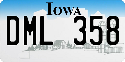 IA license plate DML358