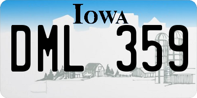IA license plate DML359