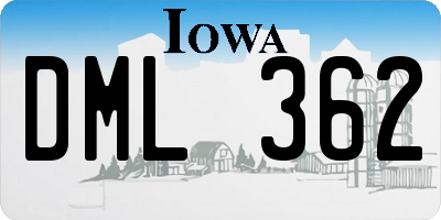 IA license plate DML362