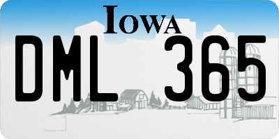 IA license plate DML365