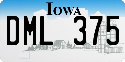 IA license plate DML375