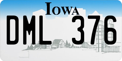 IA license plate DML376