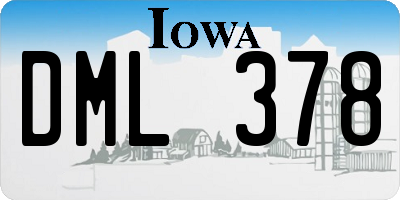 IA license plate DML378