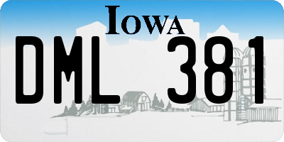 IA license plate DML381