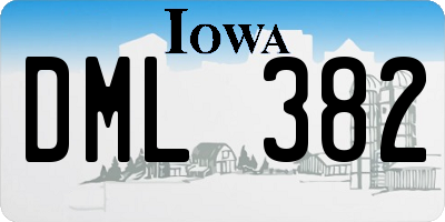 IA license plate DML382