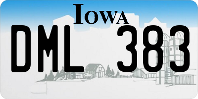 IA license plate DML383