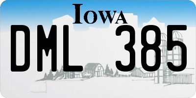 IA license plate DML385