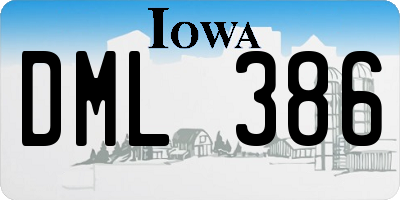 IA license plate DML386