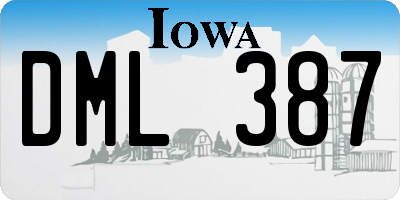 IA license plate DML387