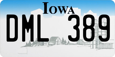 IA license plate DML389