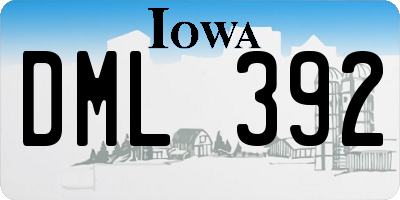 IA license plate DML392
