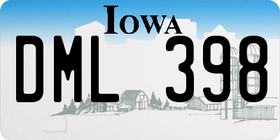 IA license plate DML398