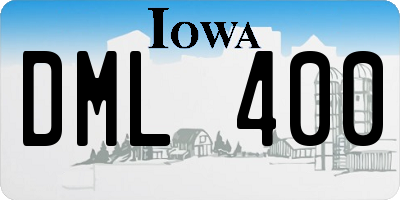 IA license plate DML400