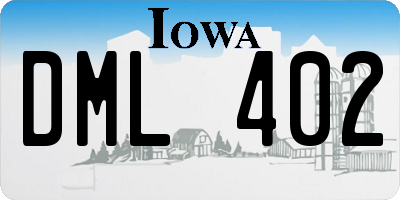IA license plate DML402