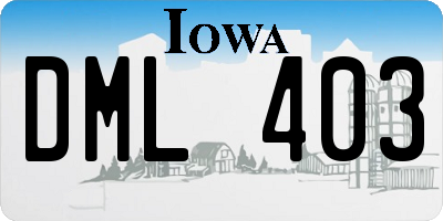 IA license plate DML403