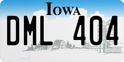 IA license plate DML404