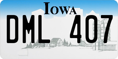 IA license plate DML407
