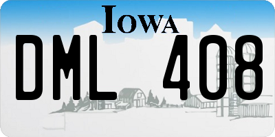 IA license plate DML408