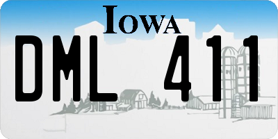 IA license plate DML411