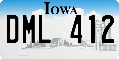 IA license plate DML412