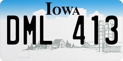 IA license plate DML413
