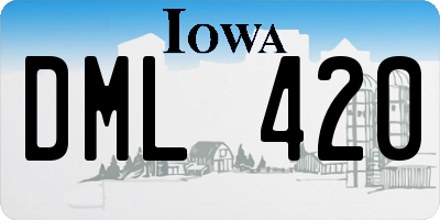 IA license plate DML420