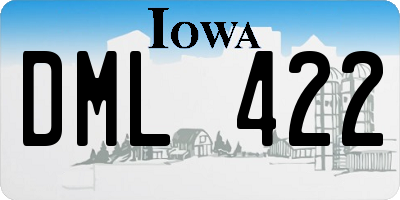 IA license plate DML422