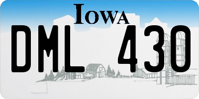 IA license plate DML430