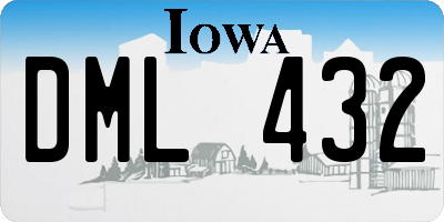 IA license plate DML432