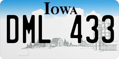 IA license plate DML433